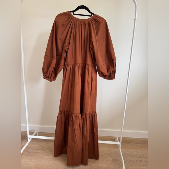 New Staud Elegant Brown Maxi Dress size 4 - Picture 3 of 8